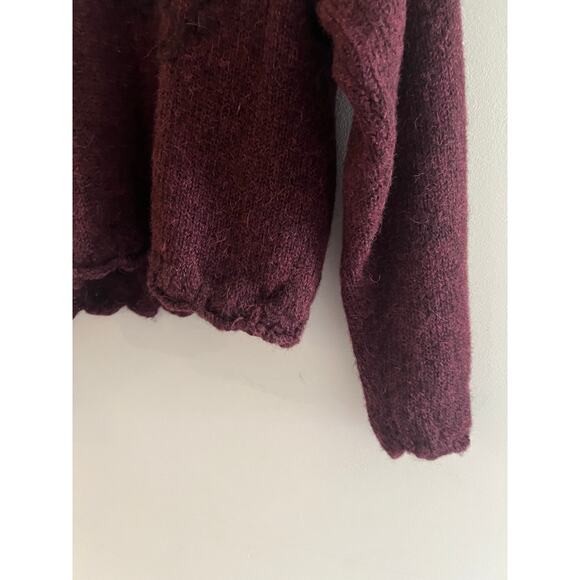 The Sweater Venture 100% Baby Alpaca Crop Sweater Scalloped Hem Size Small JL - Picture 4 of 7